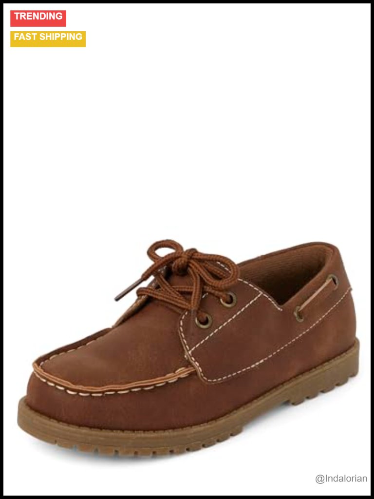 Boys Slip On Boat Shoes Faux Leather